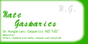 mate gasparics business card